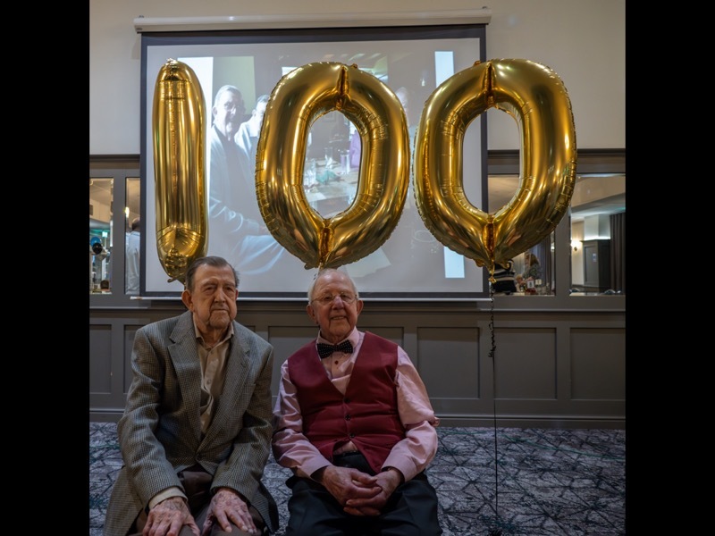 Other image for Fred celebrates 100th birthday with his big brother